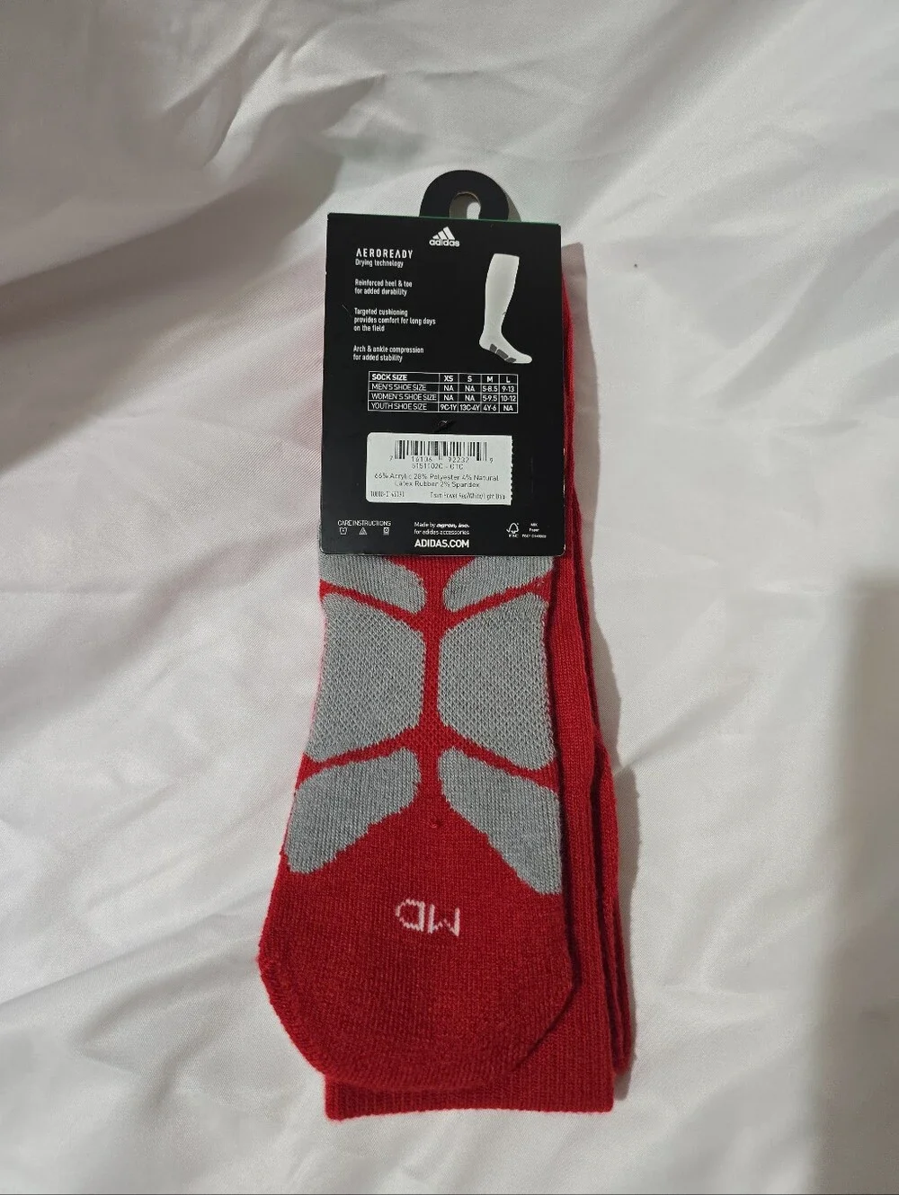 NWT Adidas Aeroready Men Baseball Over The Calf Compression Socks Red Medium